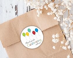 Birthday Cake Favor Stickers - Baby Shower Stickers