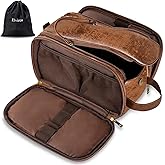 Elviros Toiletry Bag for Men, Large Travel Shaving Dopp Kit Water-Resistant Bathroom Toiletries Organizer PU Leather Cosmetic