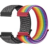 20mm Nylon Quick Release Band Compatible with Samsung Galaxy Watch 7 6 5 4 40mm 44mm/Garmin Vívoactive 6/5/3/3 Music/Forerunner 570 42mm/55/158/165/245/645/Amazift Active 2/Active/T-Rex 3 Pro 44mm