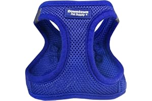 Downtown Pet Supply Step-in Dog Harness – No Pull, Adjustable Padded Mesh with Reflective Trim, Secure Buckle Strap – Comfortable & Breathable Small Dog Harness, Small, Blue