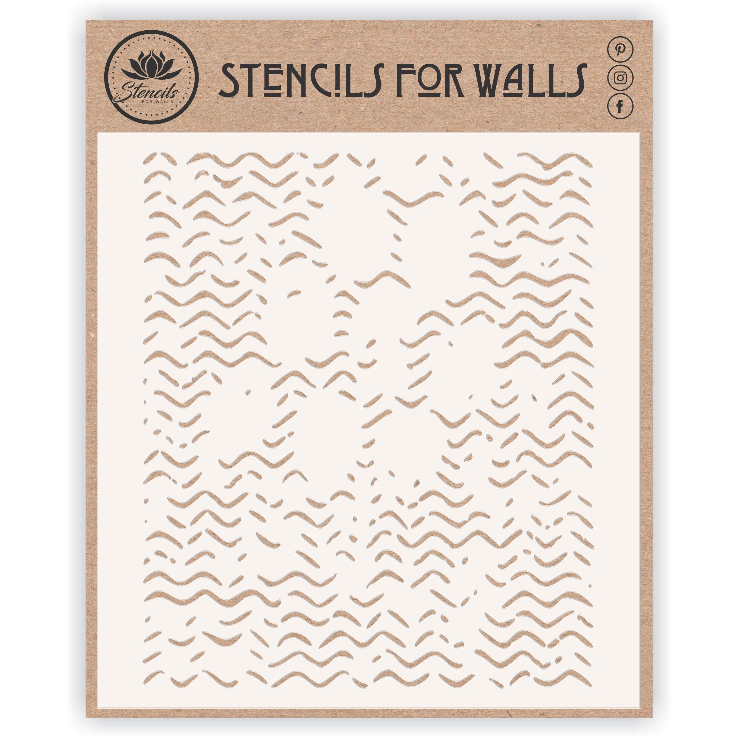 Grunge Chevron Cake Stencil, 20.32 x 24.13 cm - Stencils for Walls Original Cake & Cookie Stencil use to Add Texture, Design and Accents to Any Cake, Cookie or Cupcake