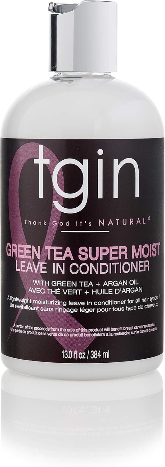 tgin Green Tea Super Moist Leave-in Conditioner for Natural Dry, Curly Hair - Moist Collection 13 Oz, 384 ml (Pack of 1)