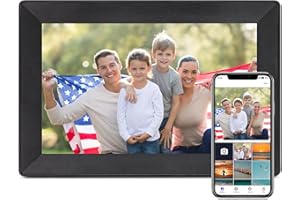 Glusine 10.1Inch WiFi Smart Digital Picture Frame 1280 * 800 HD IPS Touchscreen Digital Photo Frame、16GB Gift Digital Frame Send Photos and Videos via The Free app Uhale