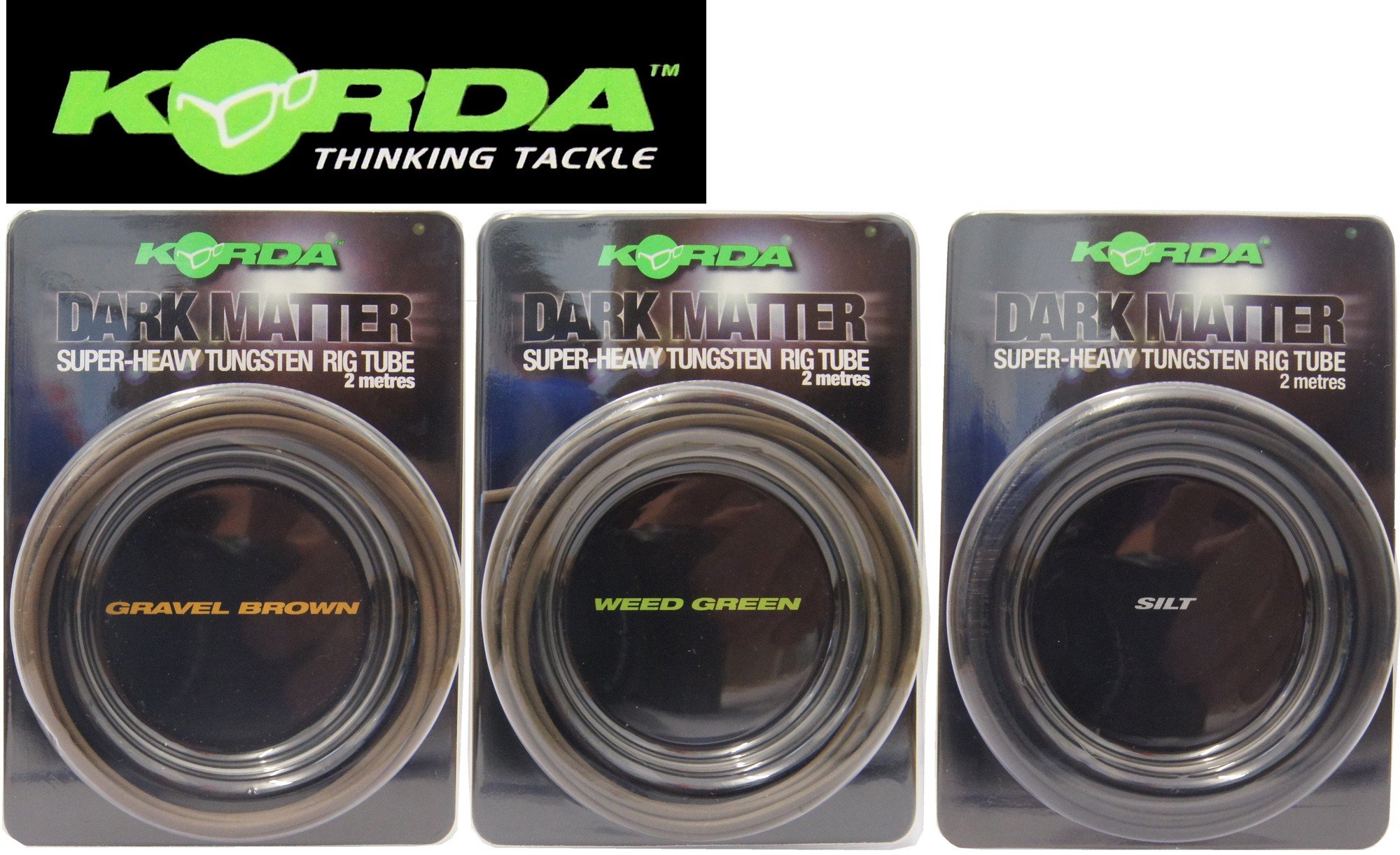 Korda Dark Matter Tungsten Tubing 2 Metre Hose For Carp Rigs, Rigtube Carp Fishing Carp Rigs, Weed (Grün)
