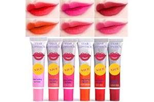 6 Colors Tattoo Lip Stain,Magic Matte Peel Off Lip Gloss Set Mask Tint Lip Stain Tint,Long-lasting Waterproof Peel Off Lip St