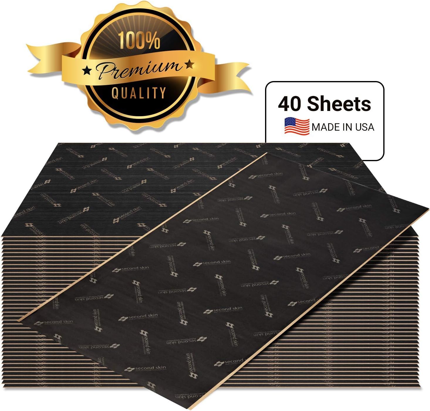 Second Skin Audio Damplifier Premium Automotive Sound Deadening Mat – Butyl Rubber Car Sound Deadener and Thermal Insulation - Made in The USA (80 Sq Ft)