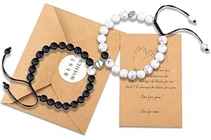 KINGSIN Couples Mutual Attraction Bracelets Matte Agate Bracelet Vows of Eternal Love Charms Adjustable Jewelry Gifts Set for Lover Women Men
