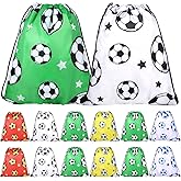 Coume 20 Pack Soccer Drawstring Bags 12 x 10 Inch Portable Sports Backpack for Girls Boys Party Favor Snack Back to School(Vivid Style)