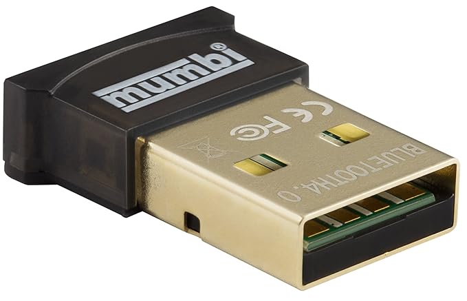 mumbi Nano USB Bluetooth Dongle 4.0 für Windows 10 / 8 / 7 / Vista / XP , Plug & Play, Reichweite 20-50m