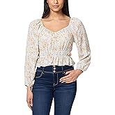 WallFlower Womens Alexandra Long Sleeve Sweetheart Blouse Top