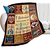 wsradto Social Worker Blanket Gifts for Social Workers Throw Blanket Motivational Quotes Cozy Fleece Flannel Lightweight Stuff Plush for Men Women Adults for Couch Sofa Bed Home Decor 40"x50"