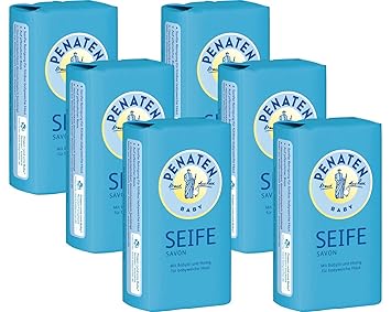 Penaten Seife 100g – Pflegende Seife für babyweiche Haut – Mit Babyöl und Honig (6 x 100g)