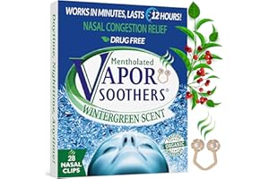 Vapor Soothers Nasal Dilator Clips, Instant Nasal Congestion Relief, Wintergreen, 28 Count, Drug-Free