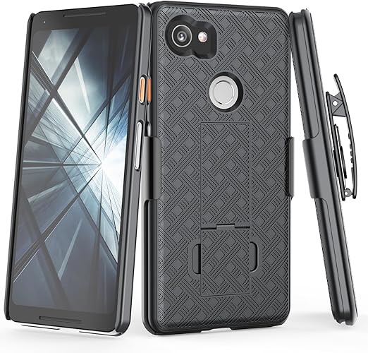 Amazon Com Google Pixel 2 Funda Hasta Diseno Delgado Holster Clip De Cinturon Antideslizante Textura Duro Carcasa Soporte Integrado Combo Carcasa Defender Para Google Pixel 2 5 Inch Todos Los Modelos Negro