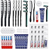 Disposable Toiletry Kits, 6 In 1 Bulk Travel Size Hygiene Care Packages,Essential Men Women Individually Wrapped Personal Toiletries Set for Hotel, Charity/Guests/Shelter/Homeless (20 Pack)
