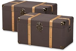 Baxton Studio Multipurpose Shelving and Cabinets, Dark Brown/Oak Brown