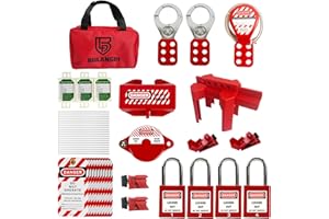 BULANGDI BULANGD Electrical Lockout Tagout Kit Steel Padlock Cable Lock Plug Lock Lockout hasp for Safe Lockouts with Red Bag