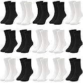 ZERULETS 15 Pairs Toddler Socks Kids Crew Mid Calf Dress Socks for Boys Girls Children 1-13 Years