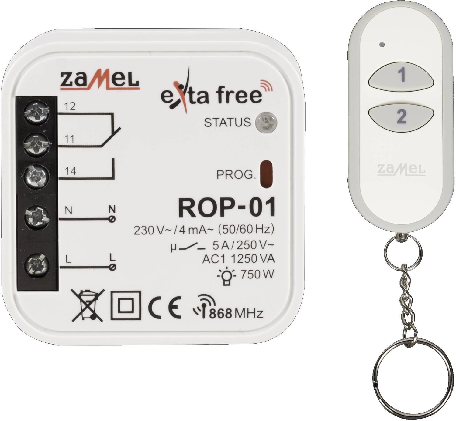 Exta Free Wireless Remote Light Switch Control Set, Universal. 1 Piece, RZB-05, Weiß - Image 3