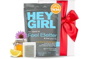 HEY GIRL TEA Get Well Soon Gifts For Women | Immunity Tea For Colds and Sore Throat with Elderberry, Echinacea | Care Package For Sick Friend to Feel Better | Recovery Immune Support, Herbal Throat Coat Tea Bags