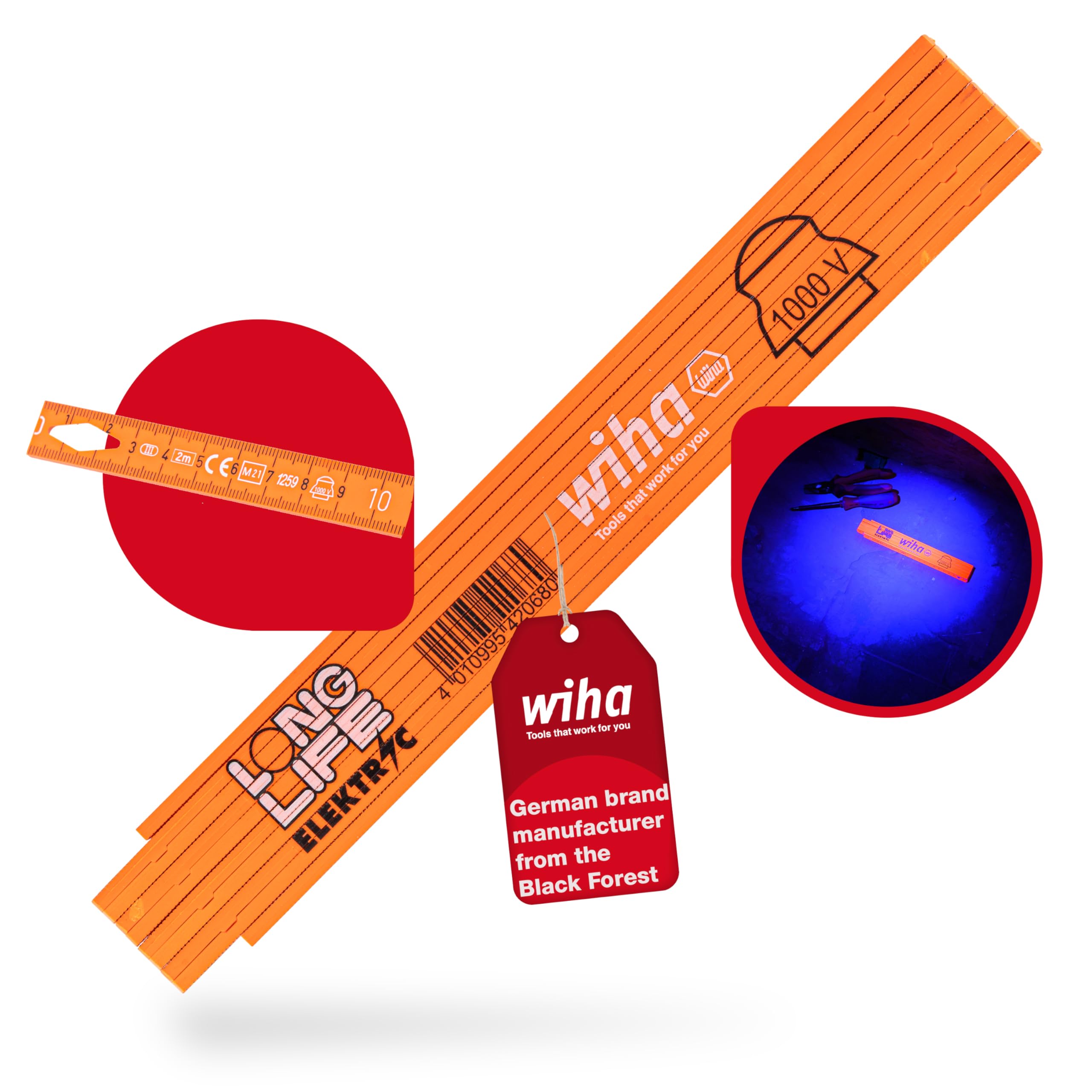 Wiha Longlife Electricians Folding Rule 2 m