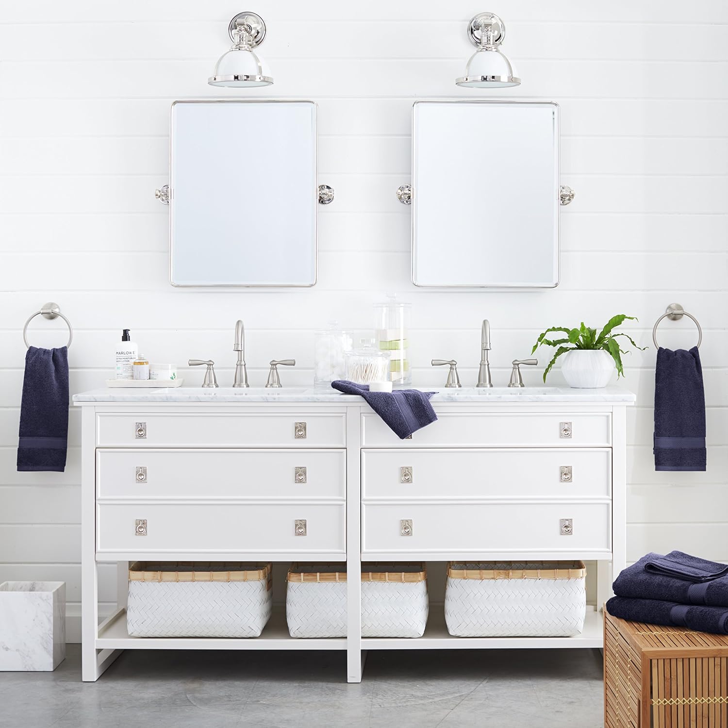 Pinzon 6 Piece Blended Egyptian Cotton Bath Towel Set - Navy: Home & Kitchen