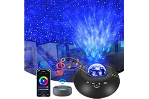 SOMKTN Star Projector, Smart Galaxy Projector Works with Alexa Google Assistant, Phone App Remote Control Night Light Projector with LED Nebula Galaxy Bluetooth Speaker Timer for Kids Adults Bedroom Decor
