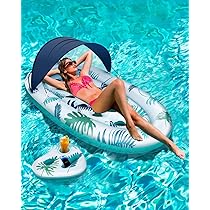 Espreguiçadeira Inflável 6 Em 1 - 190x190cm, Flutuante Piscina Praia