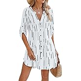 BMJL Women Beach Cover Ups V Neck Button Down Swimsuit Coverup Swimwear Bathing Suit Cover Up 2026