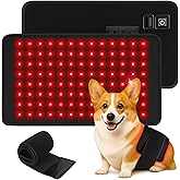 Clocness Red Light Therapy Belt for Dogs, Portable 16 × 8 in 660/850 nm 120-LED Pad, Wearable Infrared Device for Stiff Joints & Back Comfort, Flexible Wrap Straps