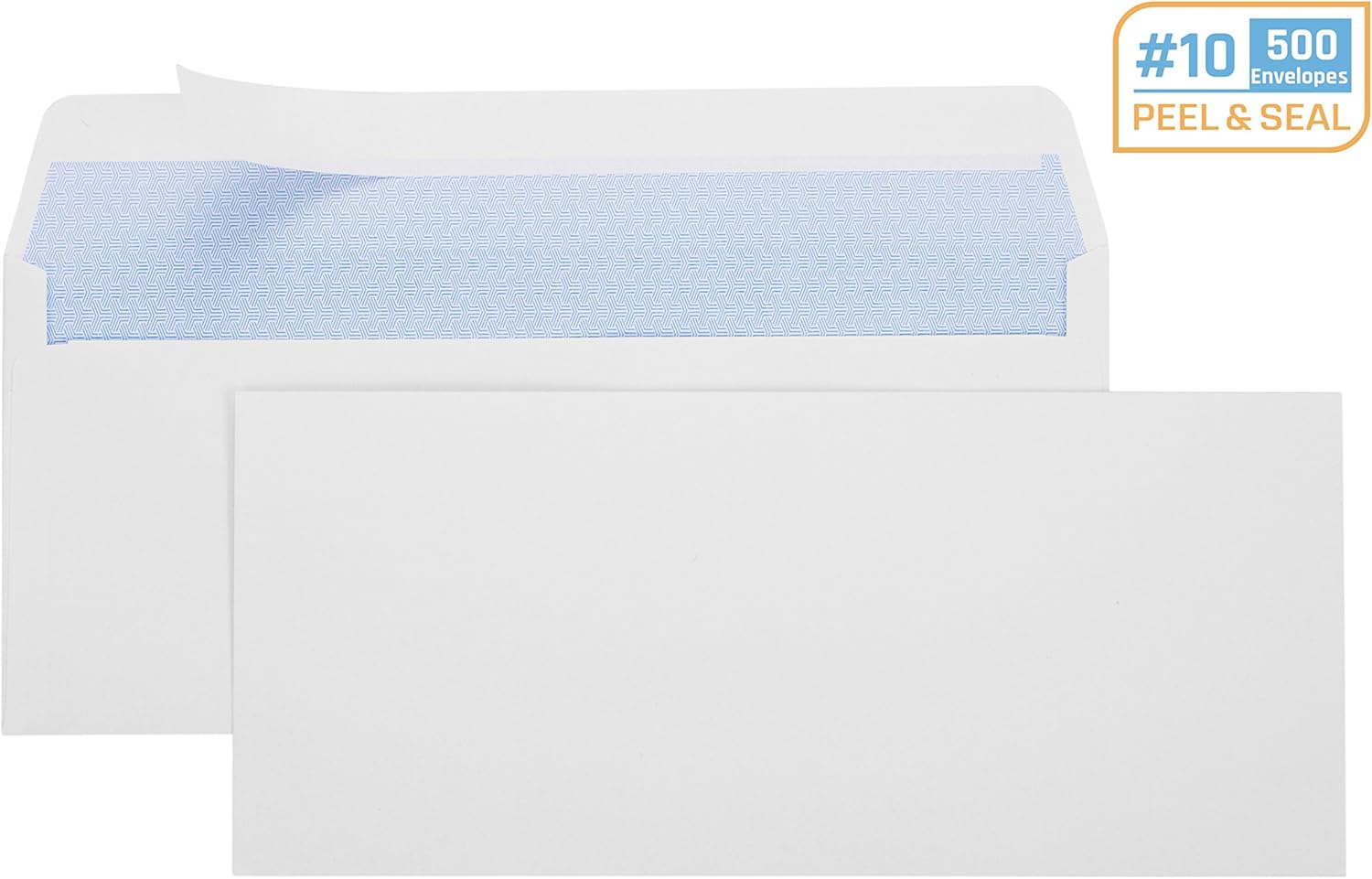 Office Deed 500#10 Envelopes SELF SEAL Business Envelope Windowless Design, Security Tint Pattern for Secure Mailing, Invoices, Statements & Legal Document, 4-1/8 x 9-1/2 Inches : Office Products