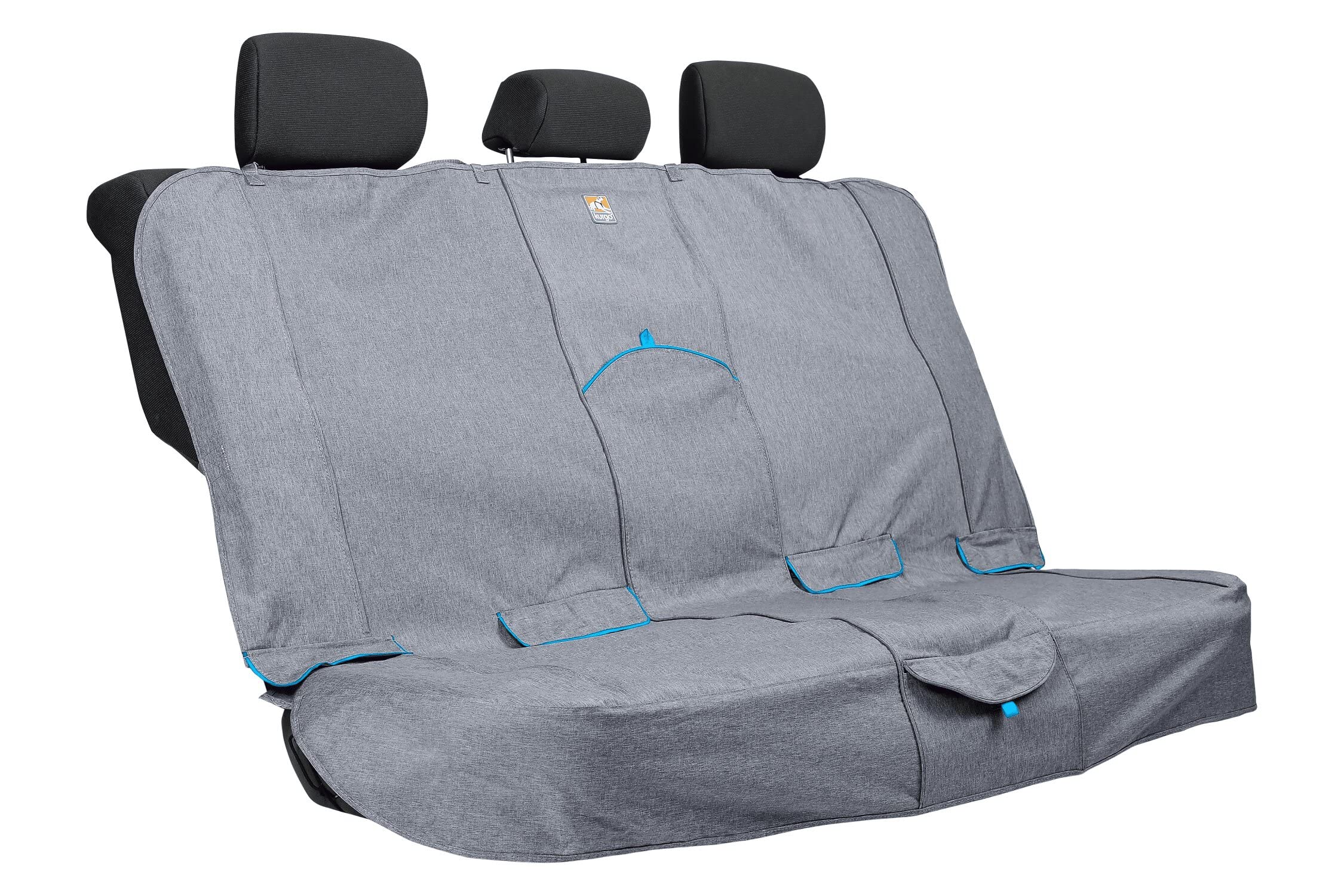 Kurgo Heather Bench Seat Cover - Waterproof Car Seat Protector for Dogs - Stylish Two-Tone Fabric - Stain Resistant Cover - Secure Fit - Durable Travel Gear - Heather Charcoal Grey
