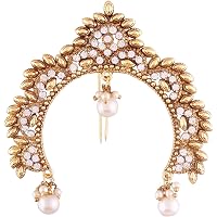 Aheli Gold Plated Kundan Maang Tikka & Matha Patti Set - Traditional Indian Bridal Jewelry Gift