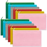 Sinzip 12 Pieces Cotton Canvas Makeup Bag, Multipurpose Cosmetic Bag with Zipper Travel Toiletry Pouch, Blank DIY Craft Bag (Multicolored A, S)