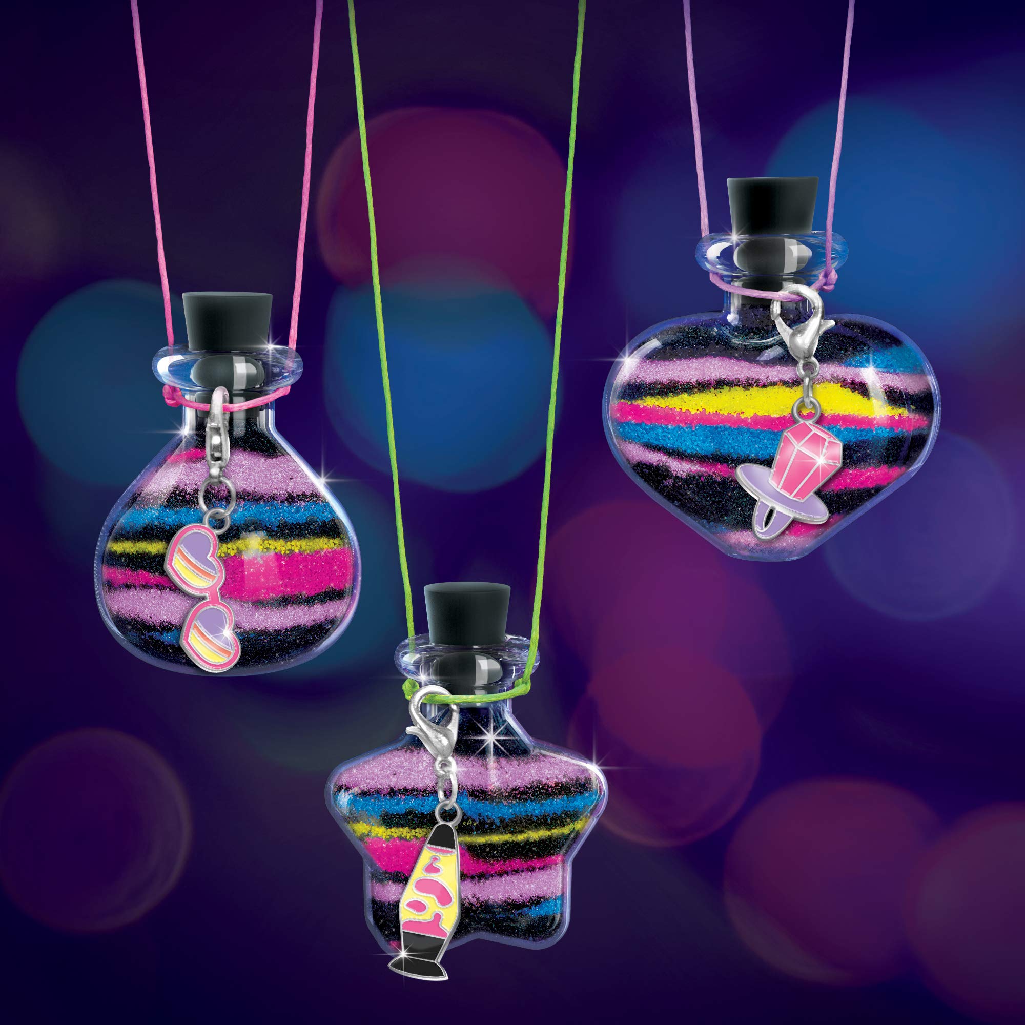 Make It Real – Dream Glow Terrarium - DIY Necklace Making Kit - Arts and Crafts Kit to Design Glowing Necklace - Terrarium Kit for Kids with Glow in The Dark Sand and Charms
