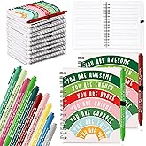 Thenshop 40 Pcs Team Employee Appreciation Gifts Bulk: 20 Mental Health Wellness Journals & 20 Self Care Pens for Women Coworker Office Staff Social Worker Healthcare Docotor Nurse (Christmas Color)