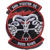 34th Fighter Squadron Rude Rams Patch &ndash; Sew On