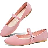Obtaom Mary Jane Flat Shoes Round Toe Ballet Flats for Women Dressy Fabric Business Flats Comfortable Classic Strap Flats for Office