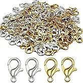 70 Pieces Stainless Steel Lobster Claw Clasps, Silver & Gold Bracelet Necklace Clasps Findings for DIY Jewelry Making(16x10mm)