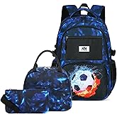 Bluboon School Backpack for Boys Teens Bookbag Travel Daypack Kids Girls Lunch Bag Pencil Case