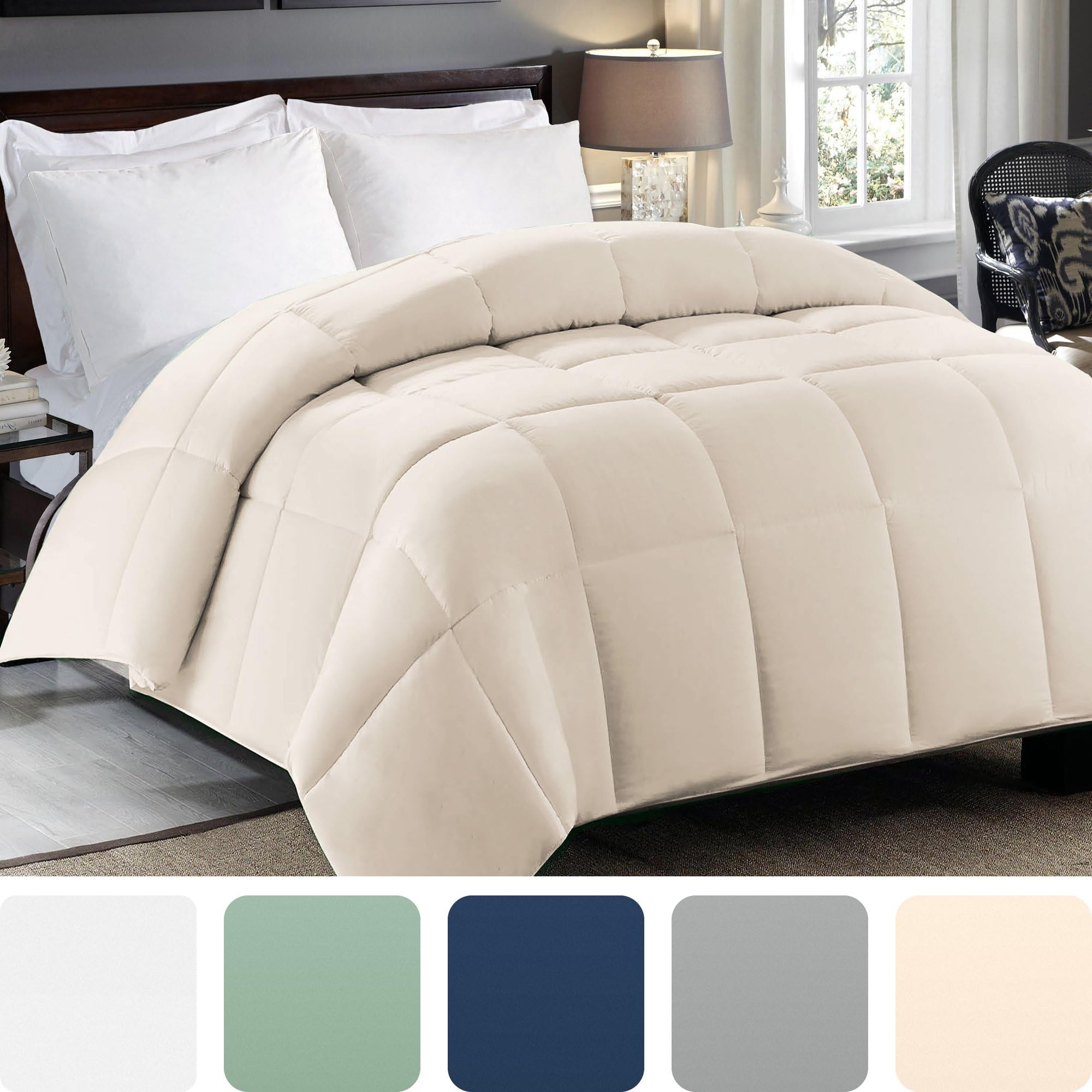 Cosy House Collection Premium Down Alternative Comforter - Ivory - All Season Bedding - Lightweight and Machine Washable - Duvet Insert - (King/Cal King)