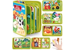 hahaland Busy Books for Toddlers 1-2 - Montessori Toddler Busy Board for 1 2 Year Old, 20 in 1 Quiet Book Educational Toddler
