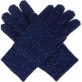 BSB Women's Toasty Warm Plush Fleece Lined Knit Winter Gloves (724NAVY)