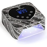 CHRISTINE SHELLY UV LED Nail Lamp 72W Rechargeable Sparkly Nail Dryer | Wireless Gel Polish Light with 5 Timer Setting Professional Quick Dry Curing Lamp with Display Auto Sensor for Salon &amp; Home
