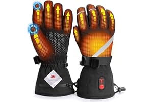 YELUFT Heated Gloves for Men Women - Rechargeable Heated Gloves 7.4V 3000mAh Battery Powered Waterproof Electric Heating Gloves, Mens Womens Heated Gloves for Cold Winter Arthritis Hands Skiing Hunting