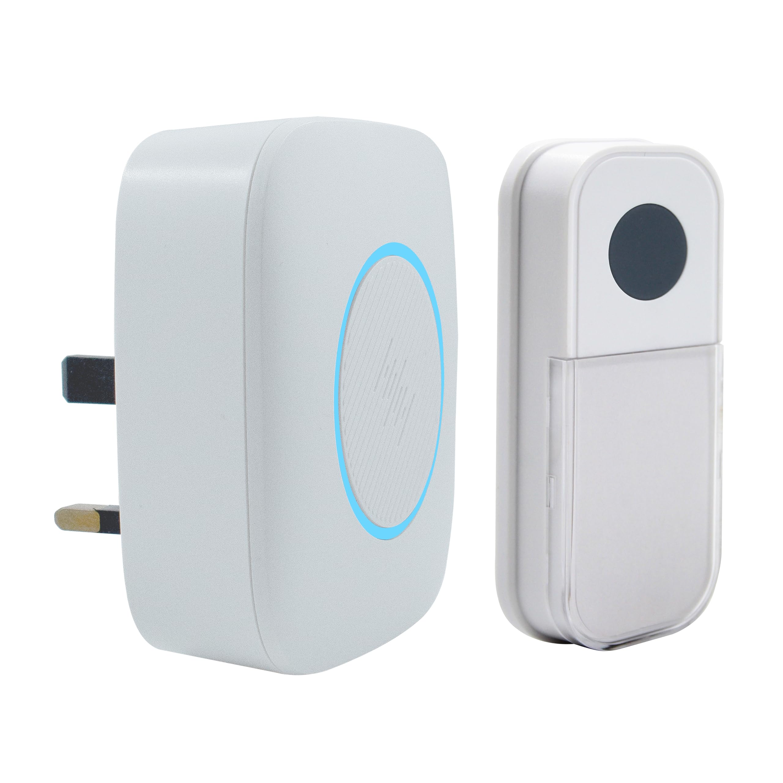 Uni-Com Wireless Plug-in Door Chime, 150m Operating Range, 30 Different Chimes, LED Colour Change Chime Alert, Easy Install