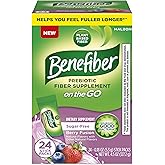 Benefiber Prebiotic Fiber Supplement Powder, Berry Fusion, 24 Stick Packs | Plant-based Prebiotic Fiber Powder, Sugar-Free, Dissolves Clear and Tasteless, GLP-1 Support for Digestive Health