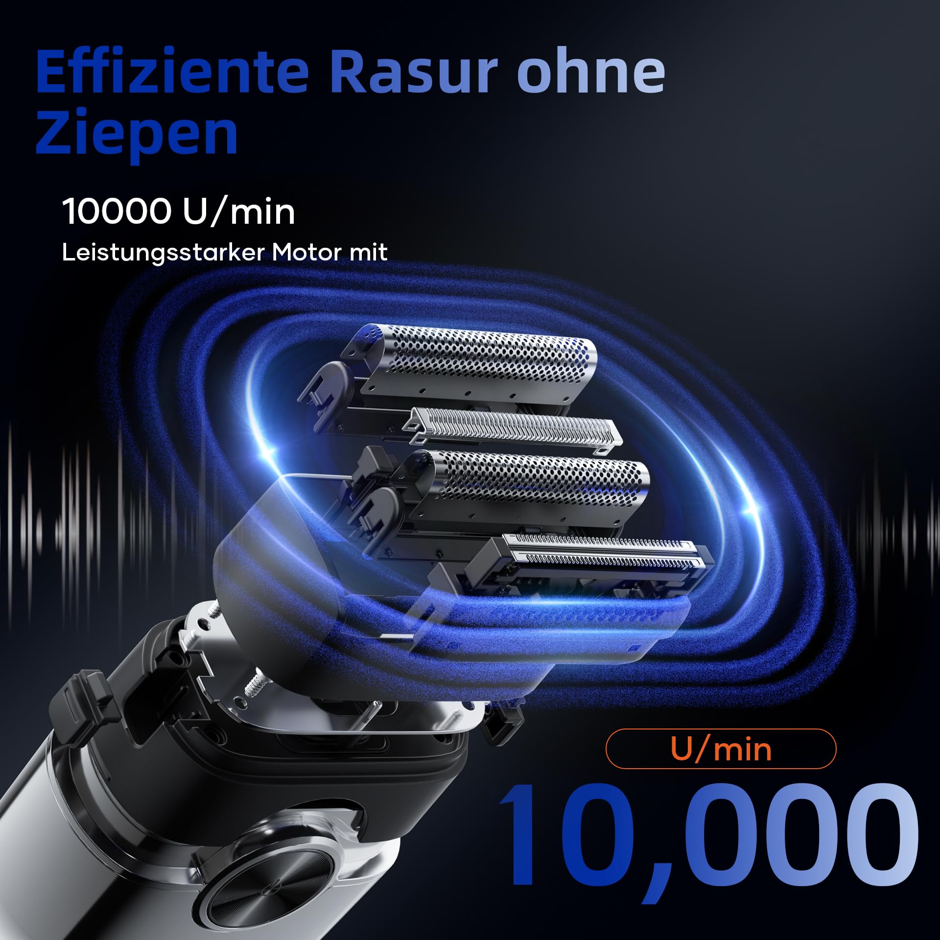 Elektrorasierer Herren, kensen Mini Foil Shaver Mit 4 Flexiblem Scherkopf Rasierapparat Usb-C Elektrischer Rasierer Wasserdicht Folienrasierer 120Min Trockenrasierer Tragbar für Bart Gesicht Reise 3