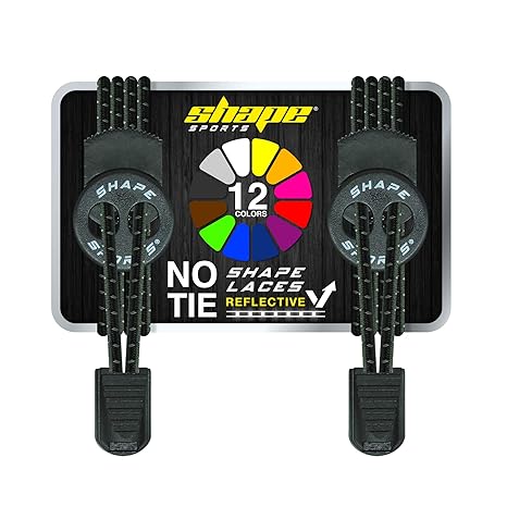 shape sports ® Shape Laces | Elastische Schnellverschluss Schnürsenkel ohne Binden | Schnellschnürsystem mit Reflektoren für 