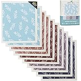 10 PCS Leaf Print Swedish Dishcloths for Kitchen 100% Biodegradable Reusable Cellulose Sponge Cloths Ultra Absorbent, Eco-Friendly Cleaning Towels Dishcloths for Washing Dishes & General Cleaning